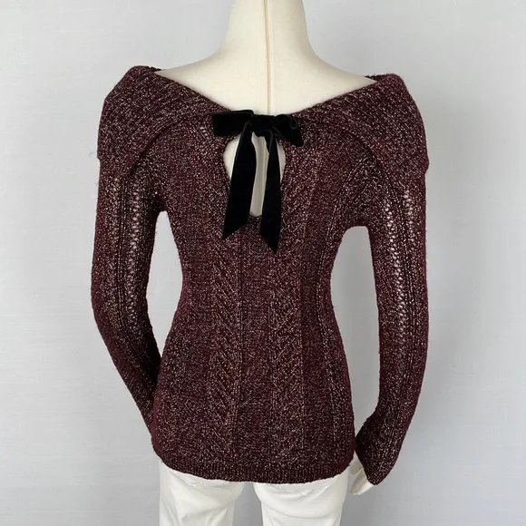 WHBM At The Shoulder Bow Back Sweater XS - Picture 12 of 16